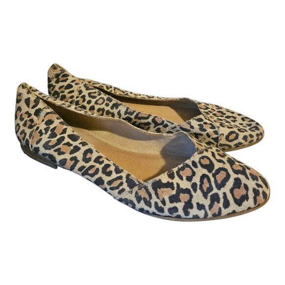 TOMS Leopard Suede Julie Flats - Size 9 1/2 - Picture 1 of 7